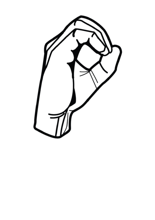 Letter O Sign Language Template - Outline