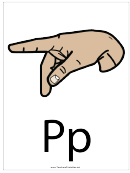 Letter P Sign Language Template - Filled