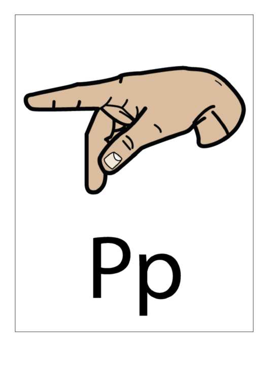 Letter P Sign Language Template - Filled Printable pdf