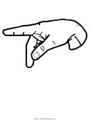 Letter P Sign Language Template - Outline