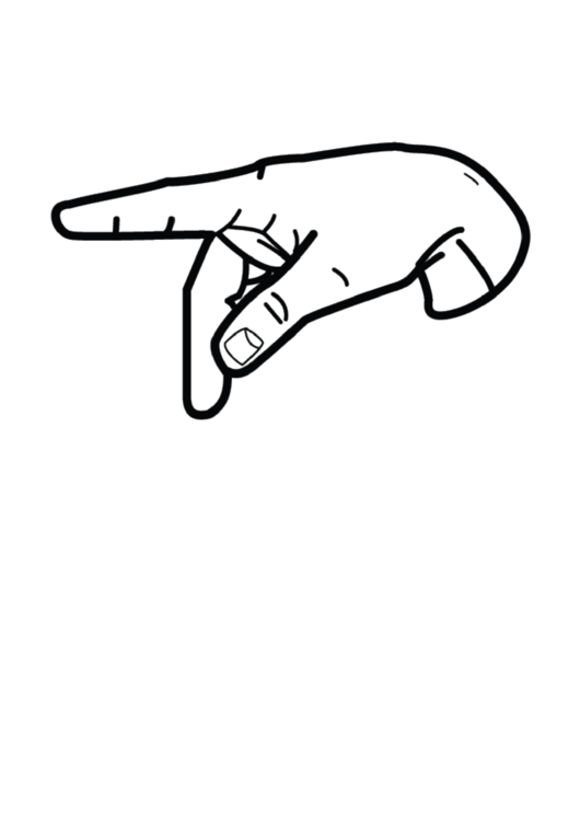 Letter P Sign Language Template - Outline Printable pdf
