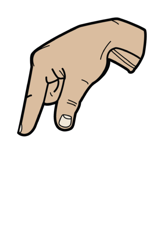 Letter Q Sign Language Template - Filled Printable pdf