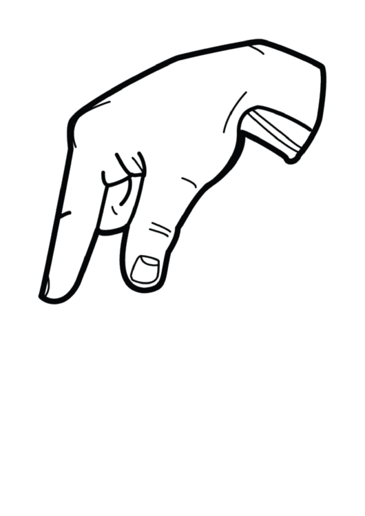 Letter Q Sign Language Template - Outline No Label Printable pdf