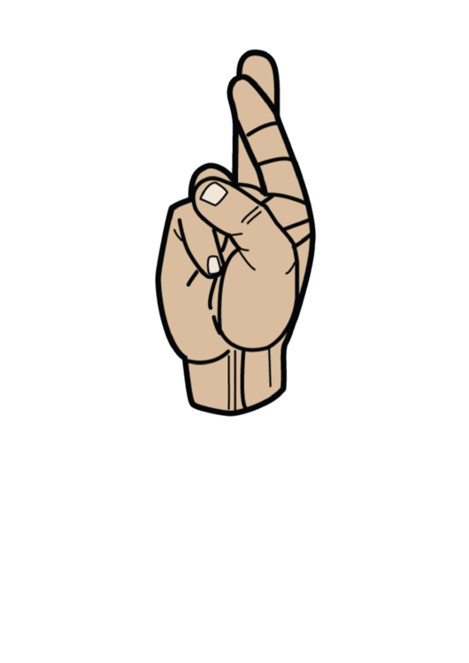 Letter R Sign Language Template - Filled No Label