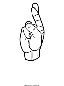 Letter R Sign Language Template - Outline No Label