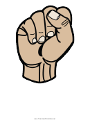 Letter S Sign Language Template - Filled No Label