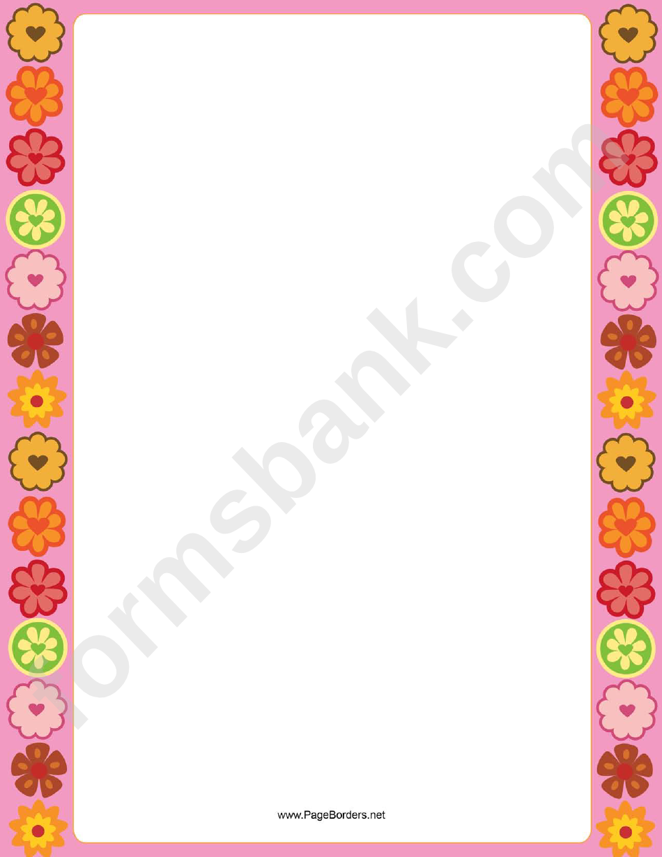 Flower Prints With Hearts Border