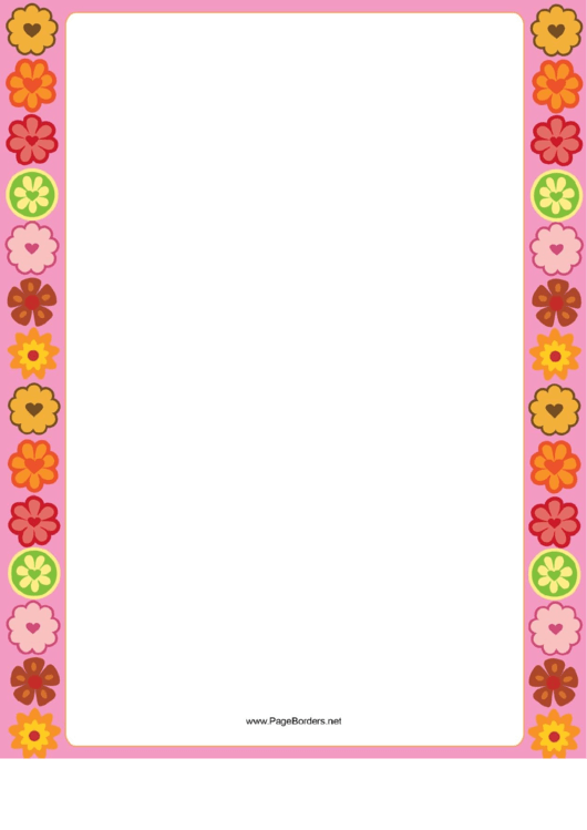Flower Prints With Hearts Border