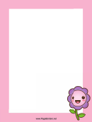 Pink Border Template With Flower