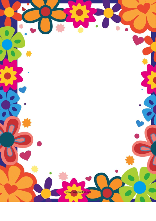 Bright Flowers Border Printable pdf