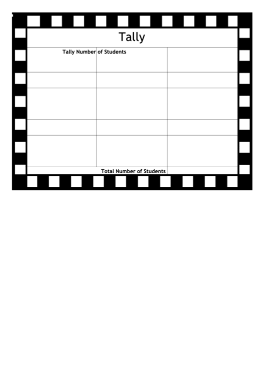 Blank Tally Chart printable pdf download