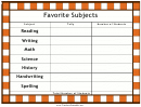 Favorite Subjects Tally Chart