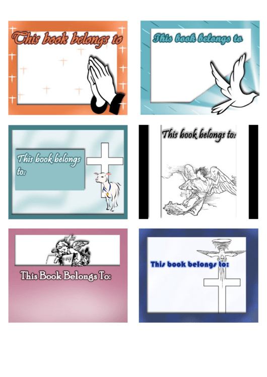 Religious Bookplates Assorted Printable pdf