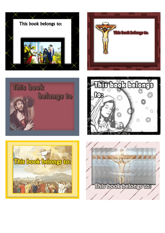 Religious Bookplates Jesus Assorted Printable pdf