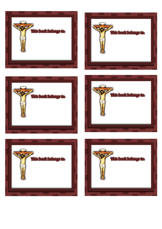 Religious Bookplates Crucifix Printable pdf
