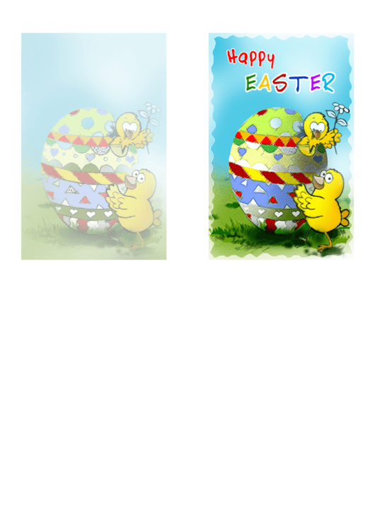 Happy Easter Card Template Printable pdf