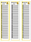 Grocery Lists Sunflower Template