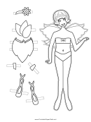 Fairy Paper Doll With Flower To Color