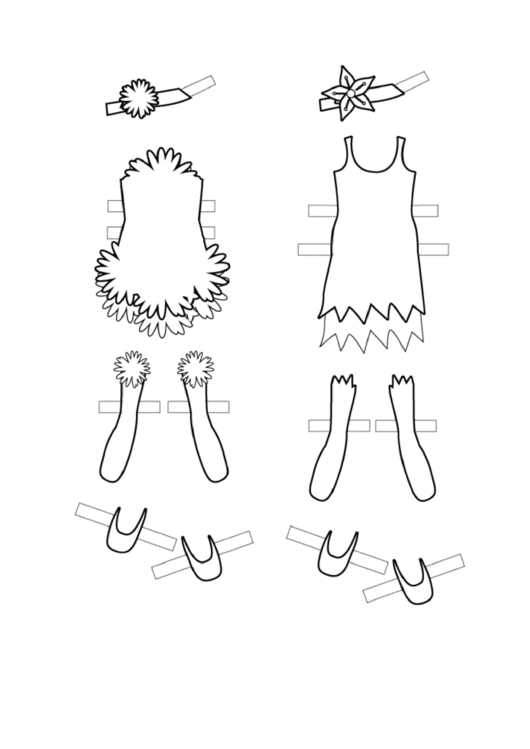 Fairy Paper Doll Outfits With Flowers To Color Printable pdf