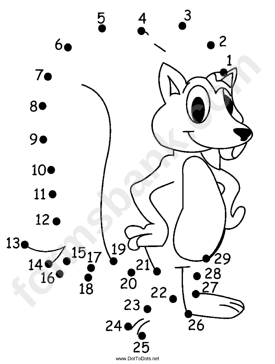 Toothy Squirrel Dot-To-Dot Sheet