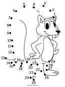 Toothy Squirrel Dot-to-dot Sheet