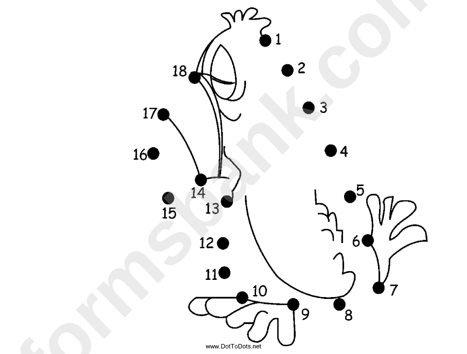 Sad Parrot Dot-To-Dot Sheet printable pdf download