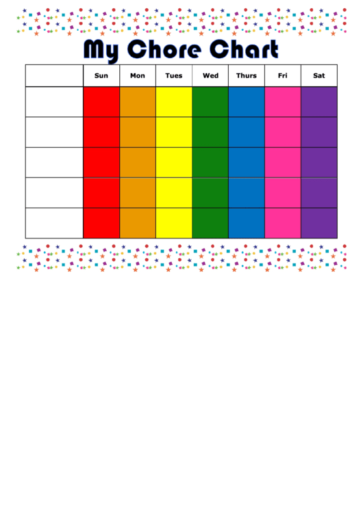 My Chore Chart Rainbow Printable pdf
