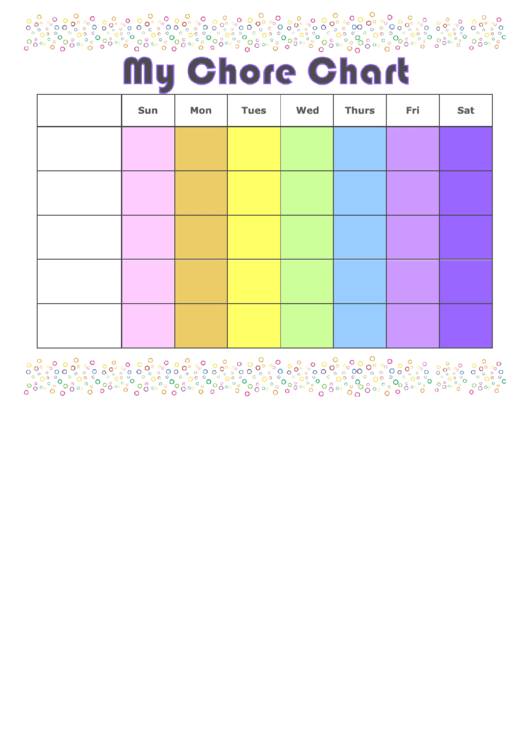 My Chore Chart Light Rainbow Printable pdf
