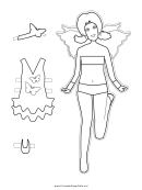 Fairy Paper Doll With Butterfly To Color