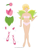 Fairy Paper Doll Green