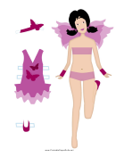Fairy Paper Doll Purple