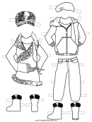 Girl Paper Doll Winter Outfits To Color