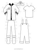 Firewoman Paper Doll Uniforms To Color