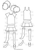 Cheerleader Paper Doll Outfits To Color