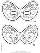 Mardi Gras Ornate Outline Mask Template