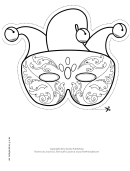 Mardi Gras Jester Outline Mask Template