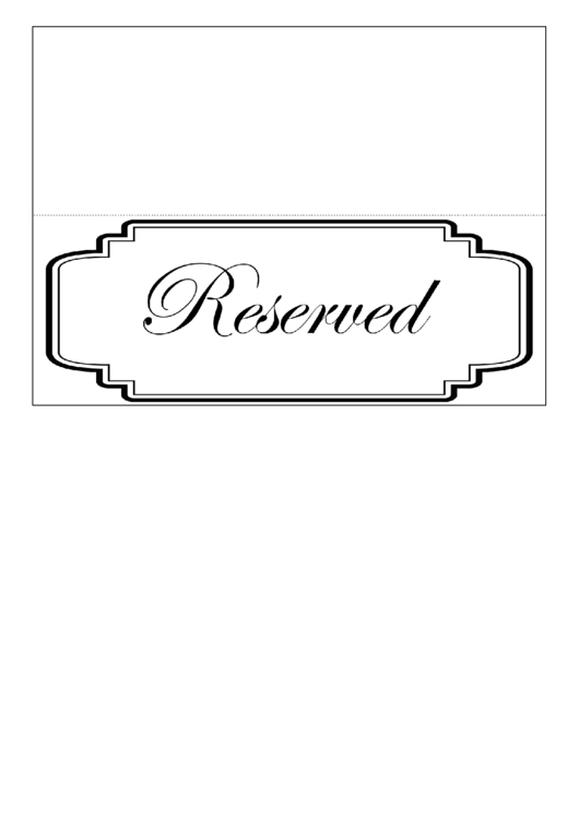 Reserved Sign Printable pdf