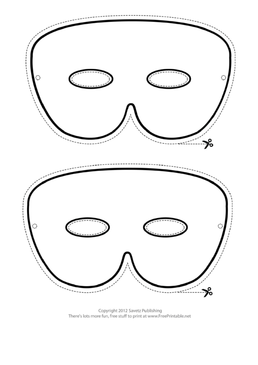 Mardi Gras Simple Outline Mask Template Printable pdf