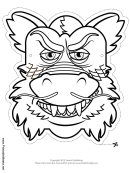 Dragon Asian Outline Mask Template
