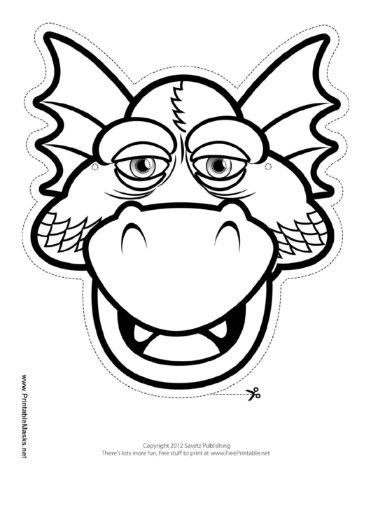 Dragon Drowsy Mask Outline Template Printable pdf