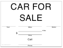 Car For Sale With Info Sign
