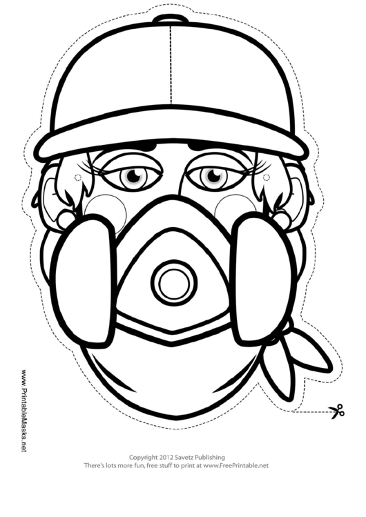 Graffiti Artist Female Outline Mask Template Printable pdf