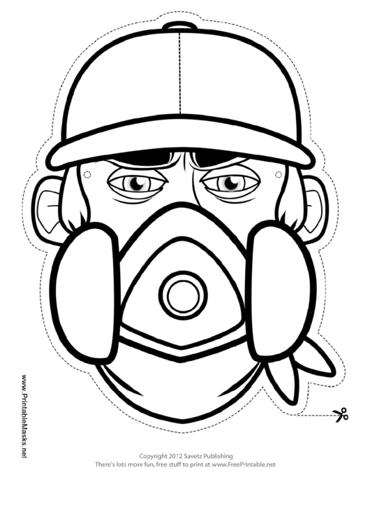 Graffiti Artist Male Outline Mask Template Printable pdf