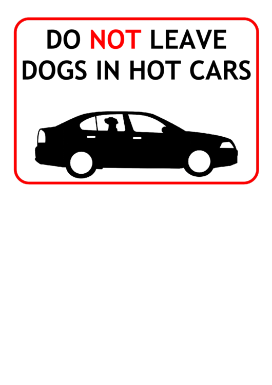 No Dogs In Hot Cars Printable pdf