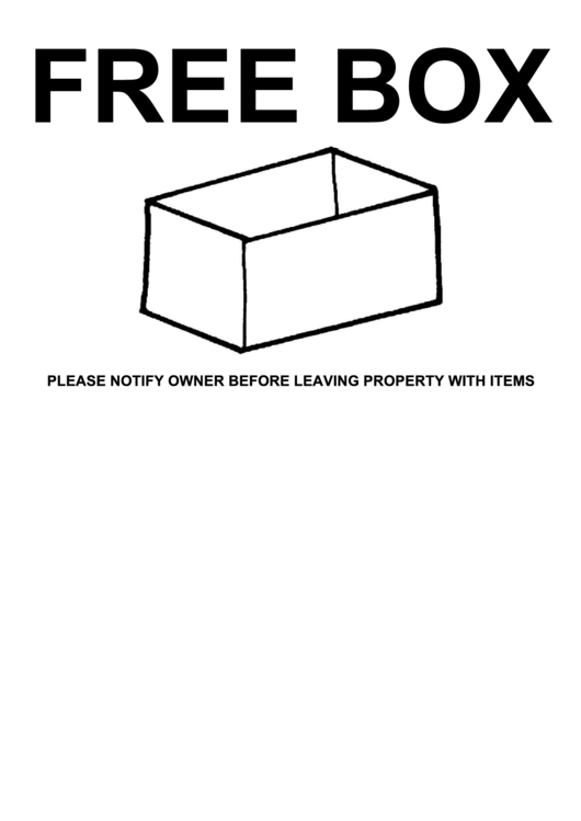 Free Box - Yard Sale Sign Template Printable pdf