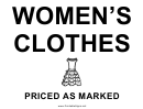 Womens Clothes Sale Sign