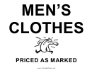 Mens Clothing Sale Sign