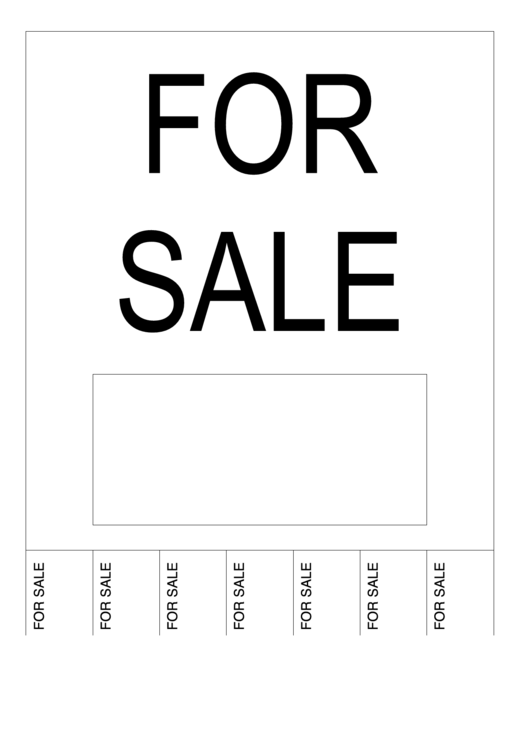 For Sale Sign With Space Printable pdf