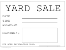 Yard Sale Sign With Description