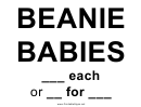 Beanie Babies Sale Sign